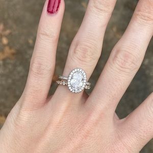 925 sterling silver oval engagement ring